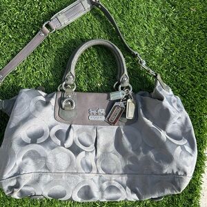 Coach Silver and Gray Women's Satchel